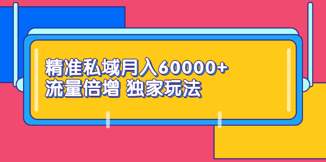 [引流-涨粉-软件]（2353期）精准私域月入60000+ 流量倍增 独家玩法（9节视频课）