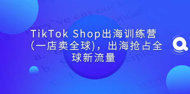 [跨境电商]（2787期）TikTok Shop出海训练营（一店卖全球)，出海抢占全球新流量-第1张图片-智慧创业网