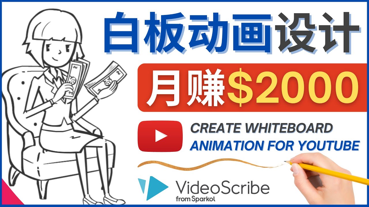 [国外项目]（4341期）创建白板动画（WhiteBoard Animation）YouTube频道，月赚2000美元