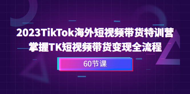 [跨境电商]（6890期）2023-TikTok海外短视频带货特训营，掌握TK短视频带货变现全流程（60节课）