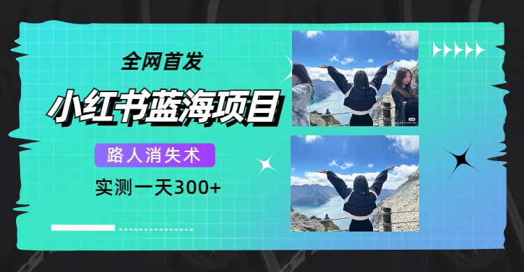 [热门给力项目]（7537期）全网首发，小红书蓝海项目，路人消失术，实测一天300+（教程+工具）-第1张图片-搜爱网资源分享社区