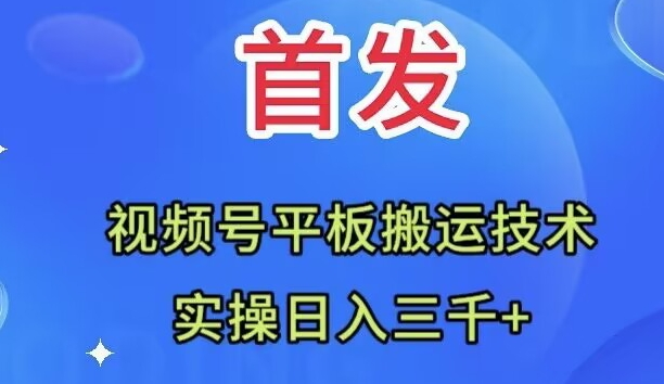 [短视频运营]（7843期）全网首发：视频号平板搬运技术，实操日入三千＋-第1张图片-智慧创业网