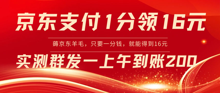 [热门给力项目]（8678期）京东支付1分得16元实操到账200-第1张图片-搜爱网资源分享社区