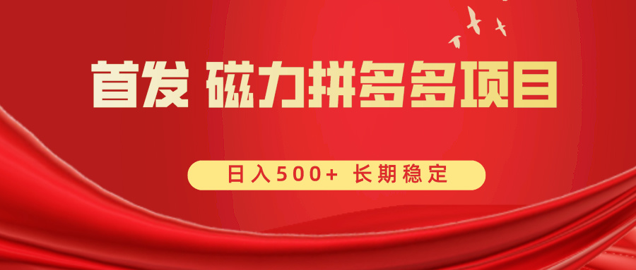 [热门给力项目]（8611期）首发 磁力拼多多自撸  日入500+-第1张图片-搜爱网资源分享社区