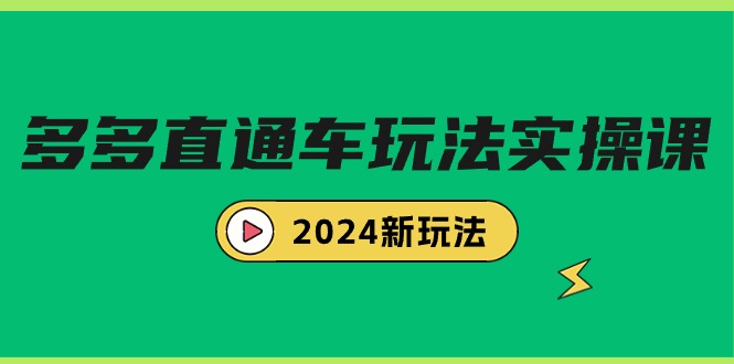 [国内电商]（9412期）多多直通车玩法实战课，2024新玩法（7节课）-第1张图片-搜爱网资源分享社区