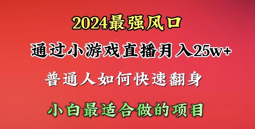 [直播玩法]（10020期）2024年最强风口，通过小游戏直播月入25w+单日收益5000+小白最适合做的项目-第1张图片-智慧创业网