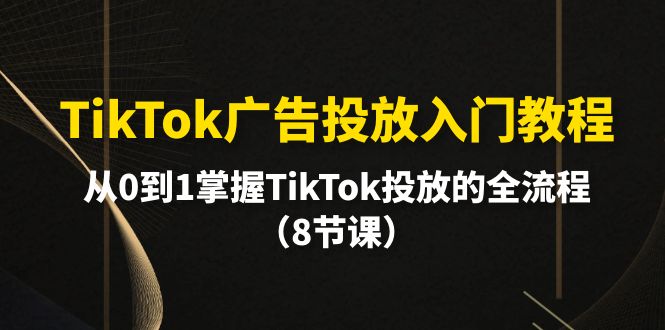 [跨境电商]（10085期）TikTok广告投放入门教程，从0到1掌握TikTok投放的全流程（8节课）-第1张图片-智慧创业网