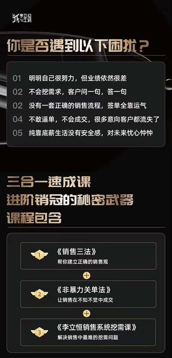 [营销-成交]（10799期）从小新手到销冠 三合一速成：销售3法+非暴力关单法+销售系统挖需课 (27节)-第2张图片-智慧创业网