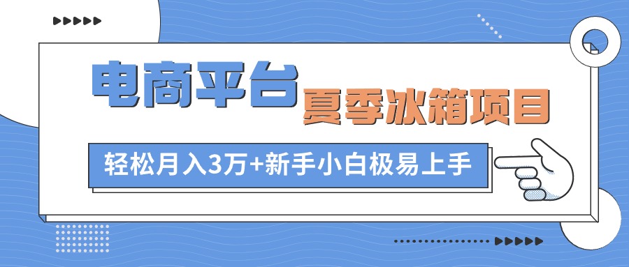 [无货源]（10934期）电商平台夏季冰箱项目，轻松月入3万+，新手小白极易上手-第1张图片-智慧创业网