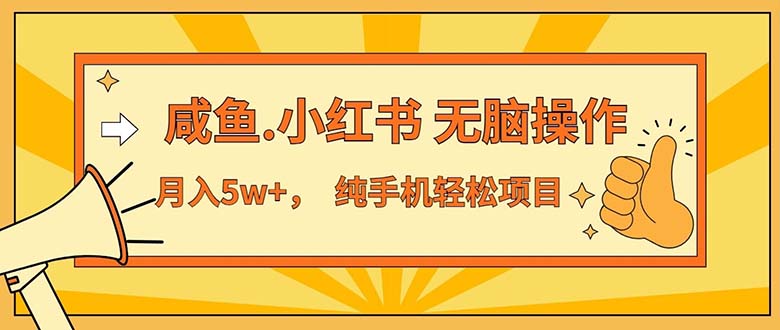 [热门给力项目]（11524期）2024最赚钱的项目，咸鱼，小红书无脑操作，每单利润500+，轻松月入5万+...-第1张图片-智慧创业网