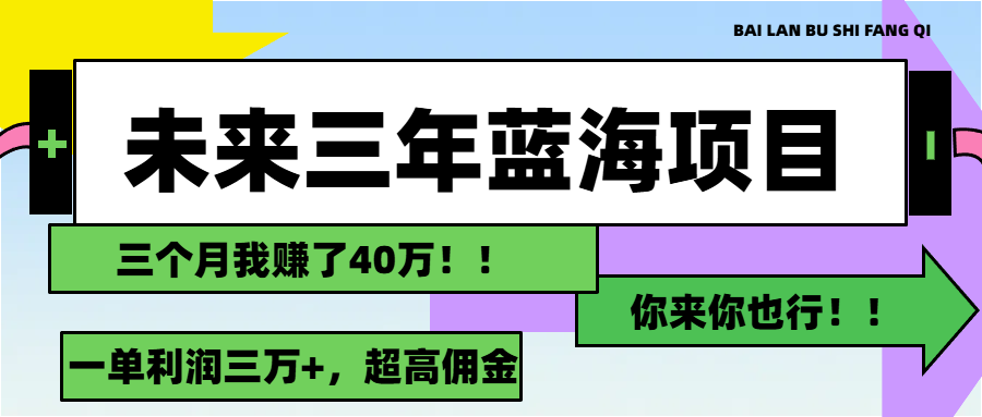 [创业项目]（11716期）未来三年，蓝海赛道，月入3万+-第1张图片-智慧创业网