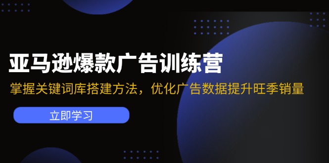 [跨境电商]（11858期）亚马逊爆款广告训练营：掌握关键词库搭建方法，优化广告数据提升旺季销量-第1张图片-智慧创业网