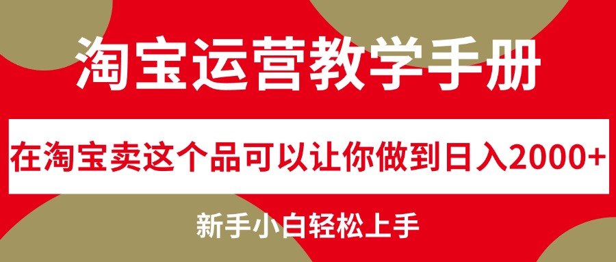 [国内电商]（12351期）淘宝运营教学手册，在淘宝卖这个品可以让你做到日入2000+，新手小白轻...-第1张图片-智慧创业网