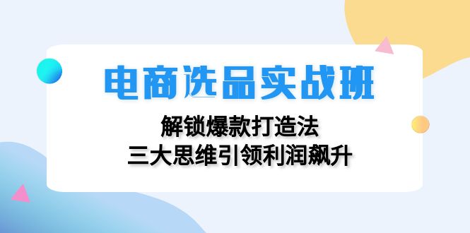 [国内电商]（12398期）电商选品实战班：解锁爆款打造法，三大思维引领利润飙升-第1张图片-智慧创业网