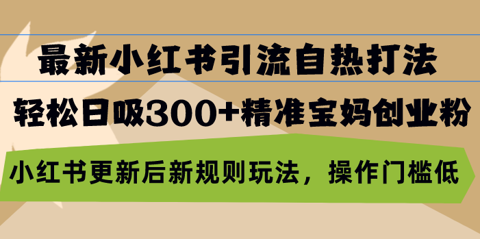 [小红书]（13145期）最新小红书引流自热打法，轻松日吸300+精准宝妈创业粉，小红书更新后新...-第1张图片-智慧创业网