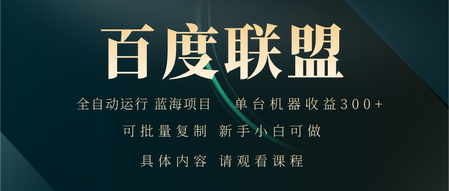 [虚拟项目]（13181期）百度联盟自动运行 运行稳定  单机300+-第1张图片-智慧创业网