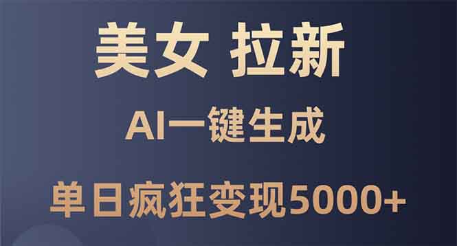 [虚拟项目]（13866期）美女暴力拉新，通过AI一键生成，单日疯狂变现5000+，纯小白一学就会！