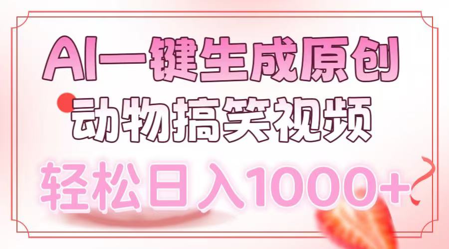 [虚拟项目]（13884期）AI一键生成原创动物搞笑视频，轻松日入1000+