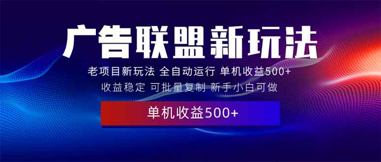 [虚拟项目]（13965期）2025全新广告联盟玩法 单机500+课程实操分享 小白可无脑操作