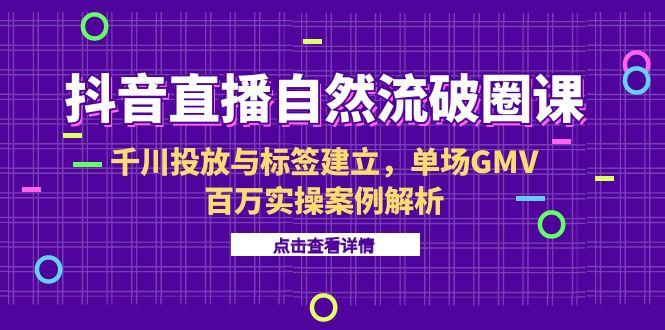 [直播玩法]（15136期）抖音直播自然流破圈课-6月，千川投放与标签建立，单场GMV百万实操案例解析-第1张图片-智慧创业网