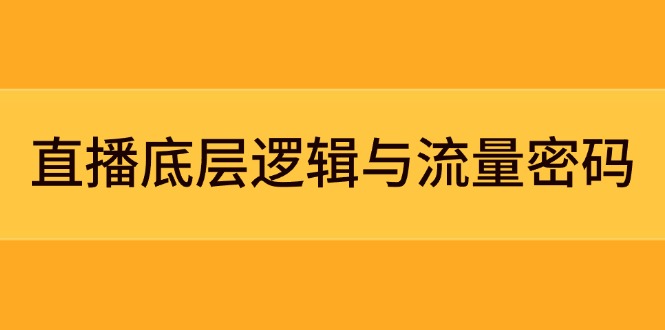 [直播玩法]（14695期）直播底层逻辑与流量密码：定位模型+案例拆解，急速流承接与数据优化全攻略-第1张图片-智慧创业网