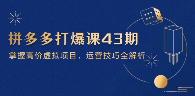[虚拟项目]（14546期）拼多多打爆课第 43 期，掌握高价虚拟项目，运营技巧全解析（15节）-第1张图片-智慧创业网