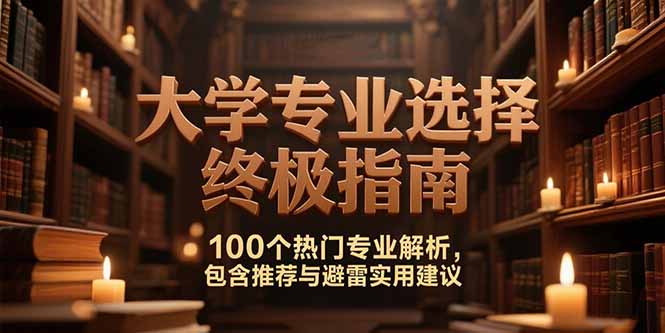 [热门给力项目]（15261期）付费文：大学专业选择终极指南,100个热门专业解析,包含推荐与避雷实用建议-第1张图片-智慧创业网
