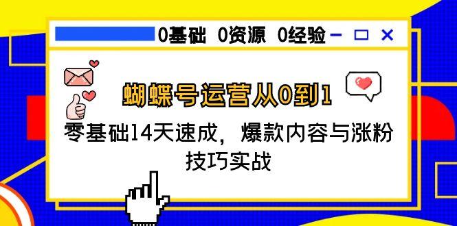 [短视频运营]（15125期）蝴蝶号运营从0到1，零基础14天速成，爆款内容与涨粉技巧实战-第1张图片-智慧创业网