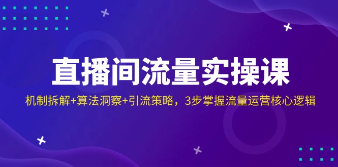[直播玩法]（14122期）直播间流量实操课：机制拆解+算法洞察+引流策略，3步掌握流量运营核心逻辑