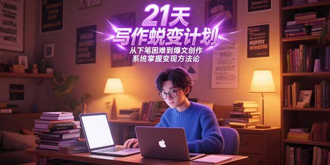[文案写作]（15204期）21天写作蜕变计划，从下笔困难到爆文创作，系统掌握变现方法论-第1张图片-智慧创业网
