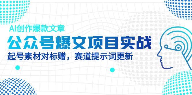 [公众号]（14709期）公众号爆文项目实战，AI创作爆款文章，起号素材对标赠（附赛道AI提示词）-第1张图片-智慧创业网