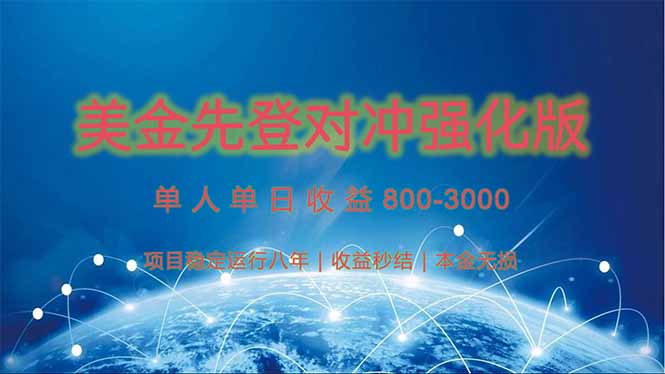 [虚拟项目]（15012期）美金先登计划对冲强化版，2025年黑马中最暴力收益日收益1k-4k（可放大...-第1张图片-智慧创业网