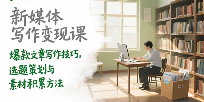 [文案写作]（15345期）新媒体写作变现课，爆款文章写作技巧，选题策划与素材积累方法-第1张图片-智慧创业网