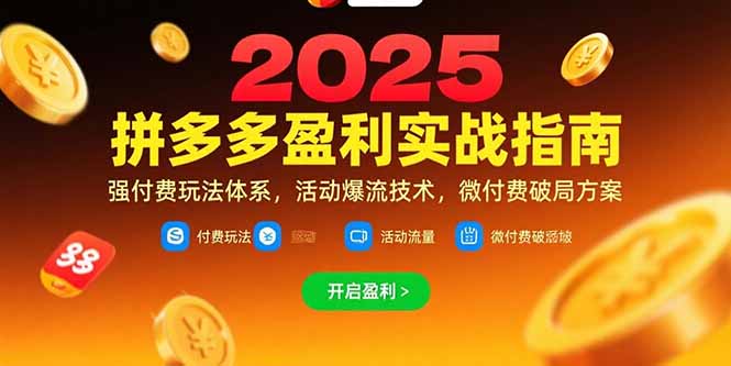 [国内电商]（15357期）拼多多盈利实战指南，强付费玩法，活动爆流技术，微付费破局方案(更新7月)