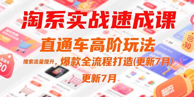 [国内电商]（15374期）淘系实战速成课，直通车高阶玩法，搜索流量提升，爆款全流程打造(更新7月)