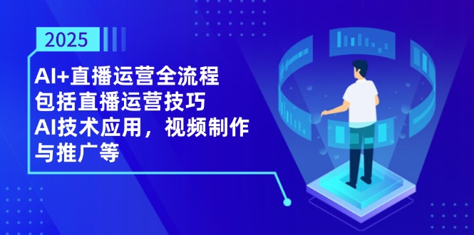 [直播玩法]（14523期）2025AI+直播运营全流程，包括直播运营技巧，AI技术应用，视频制作与推广等-第1张图片-智慧创业网