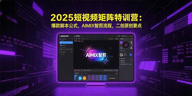 [短视频运营]（15475期）2025短视频矩阵特训营：爆款脚本公式，AIMIX智剪流程，二创原创要点-第1张图片-智慧创业网