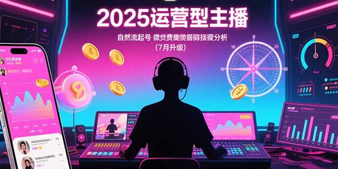 [短视频运营]（15508期）2025运营型主播：自然流起号，微付费投放技巧，罗盘数据深度解析(7月更新)-第1张图片-智慧创业网