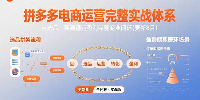 [国内电商]（15579期）拼多多电商运营完整实战体系，从选品上架到稳定盈利完整商业闭环(更新8月)-第1张图片-智慧创业网