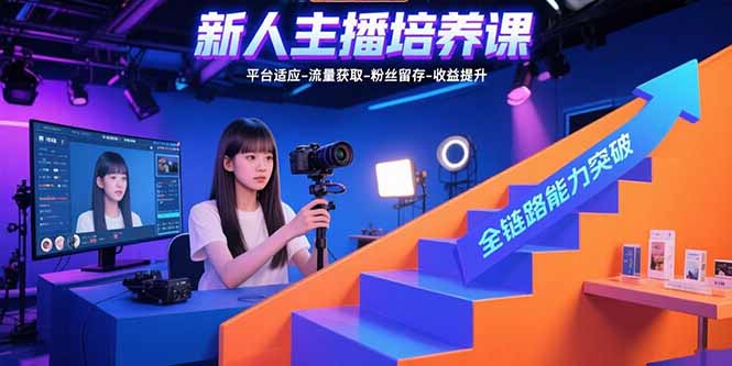 [短视频运营]（15701期）新人主播培养课：平台适应-流量获取-粉丝留存-收益提升 全链路能力突破