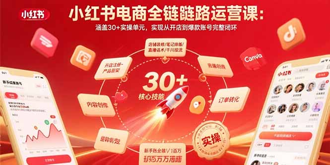 [小红书]（15751期）小红书电商全链路运营课：涵盖30+实操单元，实现从开店到爆款账号完整闭环-第1张图片-智慧创业网