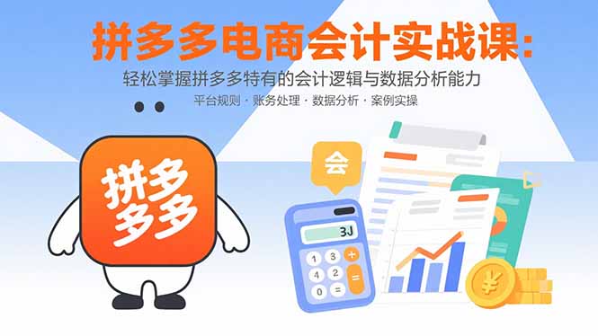 [国内电商]（15767期）拼多多电商会计实战课：轻松掌握拼多多特有的会计逻辑与数据分析能力-第1张图片-智慧创业网