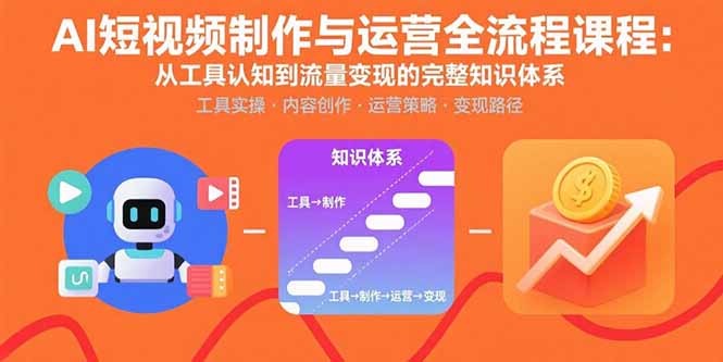 [短视频运营]（15863期）AI短视频制作与运营全流程课程：从工具认知到流量变现的完整知识体系