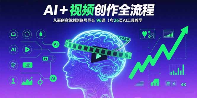 [短视频运营]（15869期）AI+短视频创作全流程：从创意策划到账号增长，96节课(含26项AI工具教学)-第1张图片-智慧创业网
