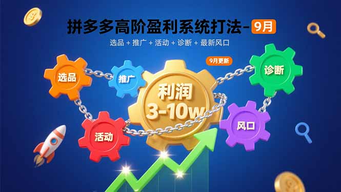 [国内电商]（15916期）拼多多高阶盈利系统打法-9月：选品+推广+活动+诊断+最新风口，月利润3-10w-第1张图片-智慧创业网