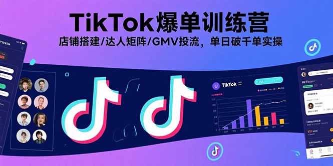 [跨境电商]（15920期）TikTok爆单训练营，店铺搭建/达人矩阵/GMV投流，单日破千单实操-第1张图片-智慧创业网