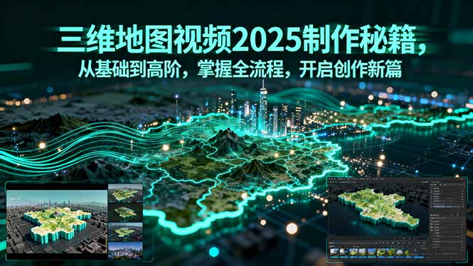 [人工智能]（15983期）三维地图视频2025制作秘籍，从基础到高阶，掌握全流程，开启创作新篇