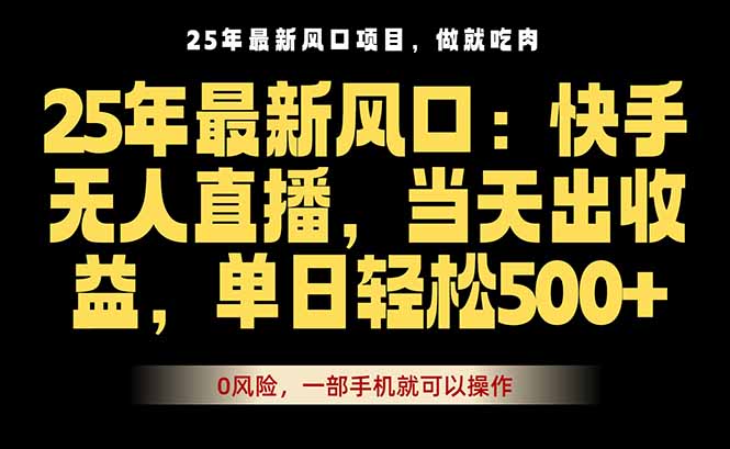 [直播玩法]（16007期）25年最新无人直播玩法，当天秒出单，一部手机就可操作