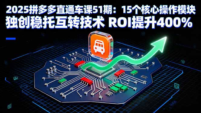 [国内电商]（16020期）2025拼多多直通车课51期：15个核心操作模块 独创稳托互转技术 ROI提升400%-第1张图片-智慧创业网