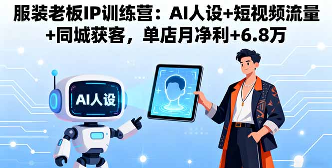 [创业项目]（16117期）服装老板IP训练营：AI人设+短视频流量+同城获客，单店月净利+6.8万
